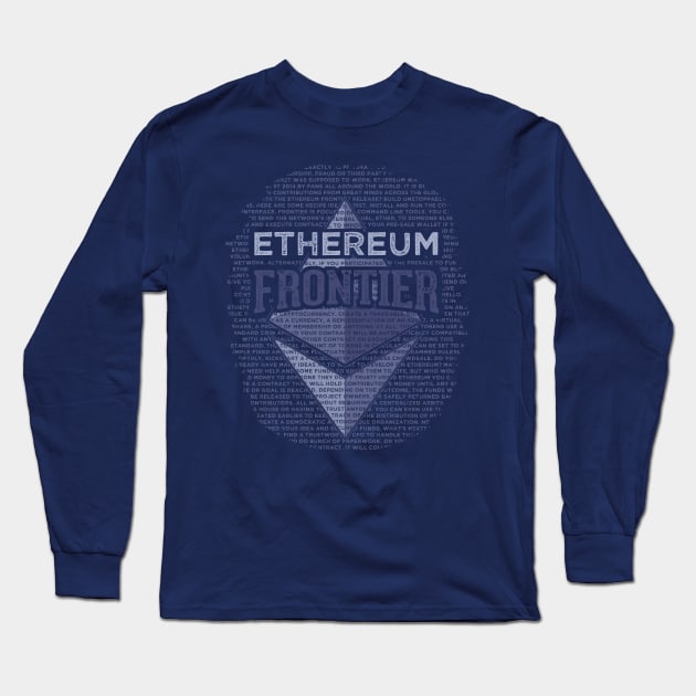 Ethereum Frontier grunge original blue on dark blue Long Sleeve T-Shirt by andreabeloque